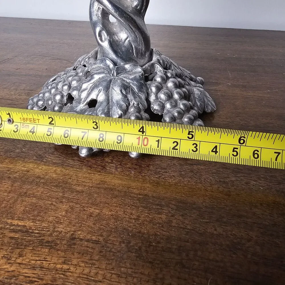Vintage Arthur Court Grape Spiral Candle Holder Sand Cast Aluminum 1996